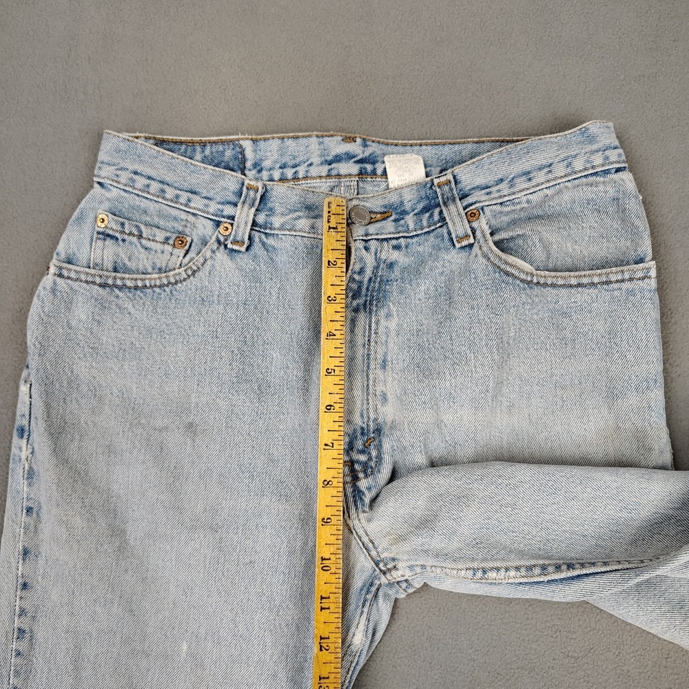 Vintage 90s Levis 512 Jeans Women 13 (Fits 8/9) Blue Straight Leg Grunge Biker - Picture 4 of 13